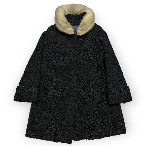 American Vintage Jackets & Blazers - STUNNING Vintage 80s Persian LAMB FUR Luxury Designer Glam Coat - Womens Small